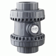 Clapet à boule PN 16 - 40 mm - Union FF à coller - JT FPM - Ressort PTFE