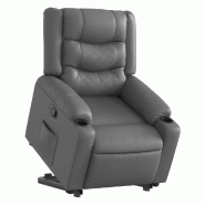 Fauteuil inclinable Gris Similicuir Modèle Iermelia - 8721012217836