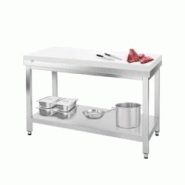 GGM Gastro Table inox de découpe avec plan blanc - Profondeur 600 mm | Ggm - ATK106_FKPGT106 - blanc 4063326376040