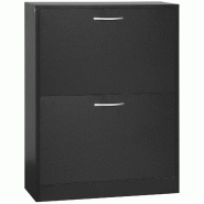 Helloshop26 - Armoire à chaussures entrée 60 x 24 x 80 cm 2 abattants séparation réglable idéal entrée moderne épuré en mélaminé 21_0001701