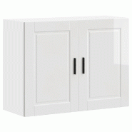 Helloshop26 - Armoire murale de cuisine moderne 80 x 31 x 60 cm grand espace de rangement blanche en bois d'ingénierie blanc 02_0050374 - blanc Bois