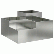 Helloshop26 - Cache-pot de jardin rectangulaire moderne extérieur 80 x 80 x 48 cm ambiance sophistiquée en acier galvanisé argent 02_0052059 - mét