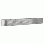 Helloshop26 - Jardinière bac lit surélevé plantes fleurs terrasse jardin de jardin acier enduit de poudre argenté Argent 02_0039702 - 3000218543679 Helloshop26 - Jardinière bac lit surélevé plantes fleurs terrasse jardin de jardin acier enduit de poudre argenté Argent 02_0039702 - 3000218543679