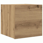 Helloshop26 - Meuble TV mural élégant et pratique 30,5 x 30 x 30 cm en bois d'ingénierie chêne artisanal 02_0050882 - Bois massif 3000236619899