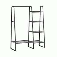 Helloshop26 - Portant à vêtement penderie à vêtements 5 étagères de rangement structure en métal 40 x 101,7 x 153,3 cm pour chambre 12_0006957 Helloshop26 - Portant à vêtement penderie à vêtements 5 étagères de rangement structure en métal 40 x 101,7 x 153,3 cm pour chambre 12_0006957