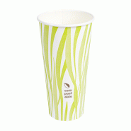 INNOVANT et ECOLOGIQUE : Gobelets compostables carton blanc décor herbe 1 paroi pour boissons froides et chaudes - GBLCTBC-GP02/HBHC