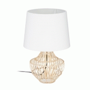 Lampe de table chevet abat jour tissu 48 cm en bambou 13_0001431