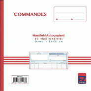 Manifold autocopiant 21x21cm - 50 feuillets quadrillés 5x5 - Lot de 2