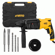 Marteau perforateur 850W SDS-Plus 3,5J 4 fonctions Perçage Béton 26mm 3 forets + 2 burins inclus VITO - jaune 5604612726584