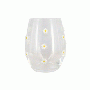 Novastyl - Lot de 4 gobelets 40cl en verre marguerite - 3256391047101