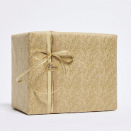 Papier cadeau kraft brun Feuilles d'or 0,70x50m