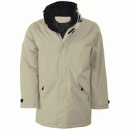 Parka de travail doublure matelassée beige T.XL - Kariban - polyester avec capuche et poches multiples Parka de travail doublure matelassée beige T.XL - Kariban - polyester avec capuche et poches multiples