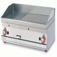 Redcook Fry Top gaz 2/5 strié + 3/5 plan de travail lisse. 2 zones de cuisson chromées. Plaque cm 99,5x45. Dimensions cm 100x60 h28. Modèle FTLRT-6