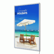 SHOWDOWN Displays Exposiciónate Boîte D'affichage Lumineux LED Économie 70 x 100 cm  PLEDE70x100G19 - argenté aluminium PLEDE70x100G19