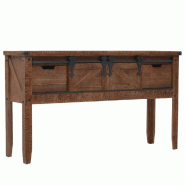 VidaXL Table console Bois massif de sapin 131 x 35,5  x 75 cm Marron Modèle Sirius Pro - 246121