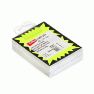 Apli Lot de 200 étiquettes carton 250 g/m², forme rectangulaire 6x9, coloris jaune fond noir - 3270240673174