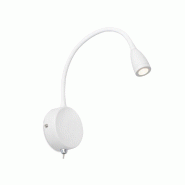 Applique Murale Led Loke 3W De Faro Barcelona Avec Bras Articulé - Aluminium Et Métal Peint, Pour Chambre Ou Lecture - Blanc - blanc 13441019