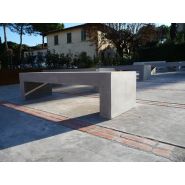 Banc public en béton moderne Linea - monobloc avec fibres projetées et haute résistance_1