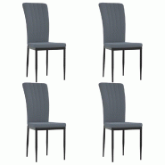 Chaises à manger lot de 4 Gris foncé Velours Modèle Calypso Plus - 326105