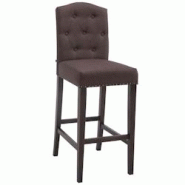 Décoshop26 - Tabouret de bar chaise haute avec dossier capitonné tissu marron et pieds en bois foncé 10_0001389 - marron 3000674869603 Décoshop26 - Tabouret de bar chaise haute avec dossier capitonné tissu marron et pieds en bois foncé 10_0001389 - marron 3000674869603