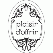 Etiquette cadeau Plaisir d'offrir ovale fond transparent 2.8x4cm - par 500 - adhésives en papier - boite distributrice