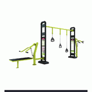 Gamme stations COMBO - Portique Chest Hack TRX avec 3 postes pour exercices en extérieur Gamme stations COMBO - Portique Chest Hack TRX avec 3 postes pour exercices en extérieur