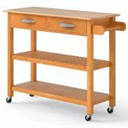 Helloshop26 - ĂŽlot de cuisine roulant 116 x 43 x 89 cm plan de travail spacieux 4 roues verrouillables en bois de caoutchouc naturel 20_0018443 - Boi Helloshop26 - ĂŽlot de cuisine roulant 116 x 43 x 89 cm plan de travail spacieux 4 roues verrouillables en bois de caoutchouc naturel 20_0018443 - Boi