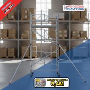Kit échafaudage pliable - Neuf - Hauteur de travail : 5m40, avec 2 planchers et 8 roues