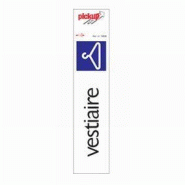 Plaque de signalisation auto-adhésive - Pickup route alu - vestiaire - 16.5 x 4.40 cm - noir et bleu sur fond blanc