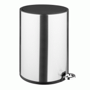 Poubelle à pédale ronde en acier brossé 6L - 235 x 235 x 320 mm - JANTEX - inox HT479