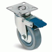 Roulette novoplex caoutchouc gris à platine pivotante + frein - GUITEL HERVIEU - 66827 - 867337 Roulette novoplex caoutchouc gris à platine pivotante + frein - GUITEL HERVIEU - 66827 - 867337