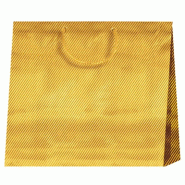 Sac luxe kraft or motif rayures anses cordon doré 38+10x29.2cm - par 10