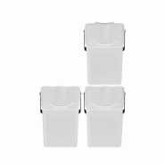 Set de 3 poubelles Keden Sortibox - pour recyclage, blanc, 75L - gris plastique ZA5664