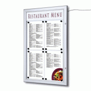 SHOWDOWN Displays Exposiciónate Porte-menu Extérieur Logo LED 4 x A4 Portrait SCZ4xA4LED - argenté aluminium SCZ4xA4LED_0