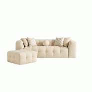 STELLAMEUBLES canapé luna + pouf - 3667335250554