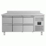 Vaiotec Comptoir réfrigéré EASYLINE / 6 tiroirs avec crédence - monobloc, 1795 x 700 mm - 12018