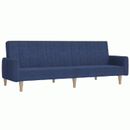 VidaXL Canapé-lit à 2 places bleu tissu Modèle Dermelor - 375856