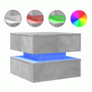 VidaXL Table basse avec lumières LED gris béton 50x50x40 cm Modèle Atlas Élite - 839857