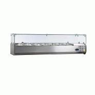 Vitrine à ingrédients réfrigérée avec pare-haleine - 7 x GN 1/3 | Tefcold - VK38-160