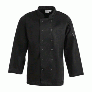 Whites Chefs Clothing Veste de cuisine mixte Whites Vegas manches longues noire S - S noir A438-S