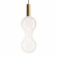 Zafferano Lampe à suspension Sfer'Otto LED 8W Graduable TRIAC Or et Verre Borosilicate Soufflé à la bouche, Design Élégant pour Intérieurs IP40