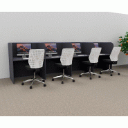 Bureau de centre d'appels version murale 4 personnes Call. - Anthracite, 4 places