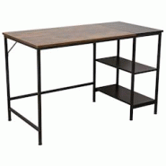 Décoshop26 Bureau table d'ordinateur avec 3 espaces de rangement en métal noir et MDF marron 10_0005523 - marron 3000252688237 Décoshop26 Bureau table d'ordinateur avec 3 espaces de rangement en métal noir et MDF marron 10_0005523 - marron 3000252688237