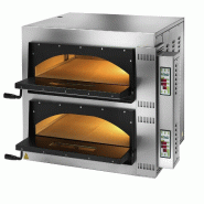 Four à pizza électrique professionnel digital. 2 chambres de cuisson entièrement réfractaires. Eclairage intérieur. Capacité 12 pizzas. FIMAR FM
