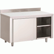 Gastro-Inox Armoire de travail avec portes coulissantes et rebord 1900x700x880m - inox 7445908534524