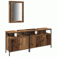 Helloshop26 - Ensemble de meubles de salle de bain moderne rangement 80 x 30 x 60 cm en bois d'ingénierie marron 02_0055907 - marron Bois massif 3000