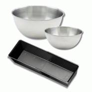 Lot avec 1 moule à cake de 28 à 40 cm, 1 spatule Zenker et 2 bols à mixer en inox Fackelmann - noir métal 3176239936360