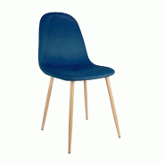 Pack 4 chaises Supra-tek velours  54x45x87cm bleu marine