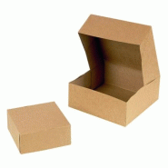 Packissimo Boites pâtissières kraft en carton 16 x 16 x hauteur 8 cm par 25 pièces - marron en carton BKC16x8