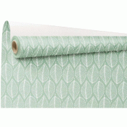 Papier kraft motif Harmonie sauge/blanc résistant à l'eau 0,80x25 m